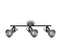 BRILONER - Lámpara de Techo, Diseño Retro/Vintage, Iluminación de Salón, Hogar, 3xE14 , 40 W, Lampara Techo, Focos LED Interior Techo, Lamparas de Techo Dormitorio, 55.4x10x18.1 cm, Plata Artesanal