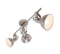 BRILONER - Lámpara de Techo, Diseño Retro/Vintage, Iluminación de Salón, Hogar, 3xE14, 40 W, Lampara Techo, Focos LED Interior Techo, Lamparas de Techo Dormitorio, 55.4x10x18.1 cm, Gris