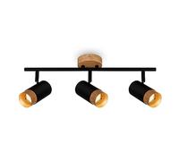 BRILONER - Lámpara de techo, Lámpara de techo, Lámpara, Aplicación madera, Giratoria, Lámpara de salón, Lámpara de dormitorio, Lámpara de cocina, Madera negra