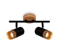 BRILONER - Lámpara de techo, Lámpara de techo, Lámpara, Aplicación madera, Giratoria, Lámpara de salón, Lámpara de dormitorio, Lámpara de cocina, Madera negra