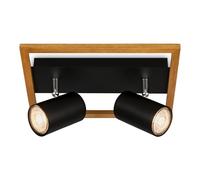 BRILONER - Lámpara de techo, Lámpara de techo, Lámpara, Estructura de madera, Giratoria, Lámpara de salón, Lámpara de dormitorio, Lámpara de cocina, Madera negra