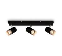 BRILONER - Lámpara de techo, Lámpara de techo, Lámpara, Rejilla para lámpara, Giratoria, Lámpara de salón, Lámpara de dormitorio, Lámpara de cocina, Negro-Cromo-Mate