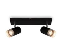 BRILONER - Lámpara de techo, lámparo, Rejilla giratoria, para salón, dormitorio y cocina, Negro-Cromo-Mate