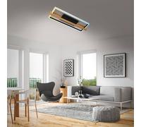 BRILONER - Lámpara de techo LED regulable CCT, mando a distancia, luz nocturna y temporizador, lámpara de techo, lámpara de salón, lámpara de dormitorio, lámpara de cocina con madera