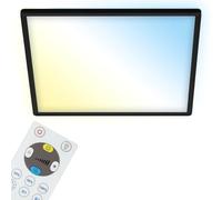 BRILONER - Lámpara de techo LED CCT, retroiluminada, ultraplana, regulable, control remoto, IP20, 3000 lúm, 42x42cm, blanco cálido, negro
