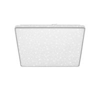 BRILONER - Lámpara de techo LED con cielo estrellado, lámpara de techo LED con decoración de estrellas, efecto retroiluminado, luz blanca neutra, 370x370x50 mm, cromo mate