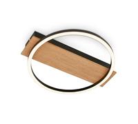 BRILONER - Lámpara de techo LED con decoración de madera, color de luz blanco cálido, 13W, 1400 lm, lámpara de techo, lámpara, lámpara de salón, 34x30x6 cm, madera negra