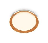 BRILONER - Lámpara de techo LED con decoración de madera translúcida, luz blanca cálida, 24W, 2600lm, lámpara LED, lámpara de techo LED, 43 x 8 cm (DxH), madera