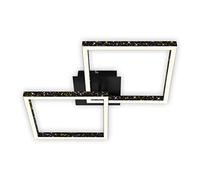 BRILONER - Lámpara de techo LED con efecto brillo, lámpara de techo LED regulable, luz blanca cálida orientable, marco, negro