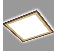 BRILONER - Lámpara de techo LED con efecto retroiluminado, lámpara de techo LED delgada, ultraplana, luz blanca neutra, 293x293x28 mm, oro marrón