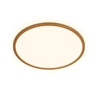 BRILONER - Lámpara de techo LED con luz indirecta, plana, luz blanca cálida, lámpara LED, salón, panel, cocina, dormitorio, 42x3 cm, marco efecto madera