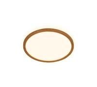 BRILONER - Lámpara de techo LED con luz indirecta, plana, luz blanca cálida, lámpara LED, salón, panel, cocina, dormitorio, 29x3 cm, marco efecto madera