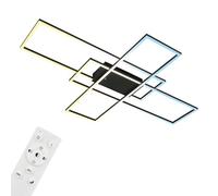 BRILONER - Lámpara de techo LED con mando a distancia, regulable, ajustable de blanco cálido a blanco frío, lámpara LED, lámpara de techo, 104x71x9,5 cm, negro