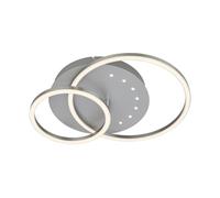 BRILONER - Lámpara de techo LED con pequeños puntos LED, luz blanca cálida, lámpara de techo orientable, lámpara LED color aluminio, lámpara de salón 24W con función memoria, 400x300x75 mm (LxAxA)