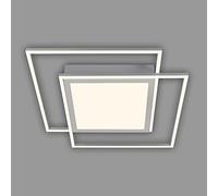 BRILONER - Lámpara de techo LED, Lámpara de techo LED, Luz central LED Frame, Luz blanca cálida, 5800 Lumen, Conmutable por separado, Alu-cromo-mate