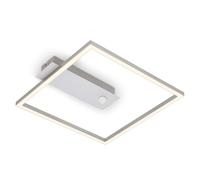 BRILONER - Lámpara de techo LED Marco, lámpara de techo LED con color de luz blanco cálido, lámpara con sensor, lámpara de salón, lámpara de dormitorio, 320x300x50 mm (LxAxA), color aluminio