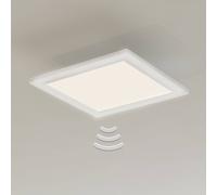 Briloner Lámpara de techo LED Piatto, sensor, 29,5 x 29,5 cm
