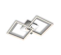 BRILONER - Lámpara de techo LED, regulable por pasos, lámpara de techo orientable LED, marco LED, rebajado, aluminio-cromo, 440x440x75 mm