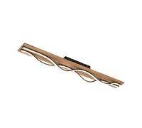 BRILONER - Lámpara de techo LED vintage con forma de onda, luz blanca cálida, base de madera, lámpara de techo LED, lámpara,98 cm, madera negra