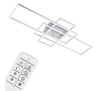 BRILONER - Lámpara de Techo Regulable, Incluye Remoto, Control de Temperatura de Color, Función de Luz Nocturna, Temporizador, 47 W, 6600 Lúm, Plafon, Plafones para Techo LED, Aluminio Cromado