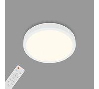 BRILONER - Lámpara de techo starry sky, lámpara de techo regulable, temperatura de color ajustable, lámpara de superficie, mando a distancia, blanco, Ø280x40 mm
