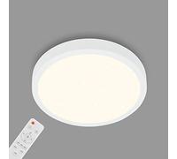 BRILONER - Lámpara de techo starry sky, lámpara de techo regulable, temperatura de color ajustable, lámpara de superficie, mando a distancia, blanco, Ø380x50 mm