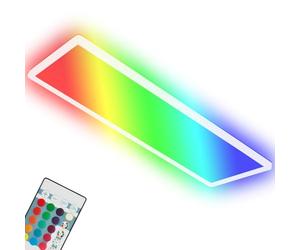 BRILONER - Lámpara de Techo Ultraplana RGB, Lámpara de Techo LED con Luz de Fondo, Blanco Neutro, Panel LED, Cambio de Color, Regulable, Control Remoto, Blanco