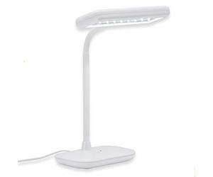 BRILONER- Lampara Escritorio, 6500 K, 800 Lúmenes, Cuello Giratorio y Orientable, 7,5 W, Lampara Mesita Noche, Lámpara de Mesa, Lampara Lectura, 44 cm, Lampara LED, Flexo Escritorio, Luz, Blanco
