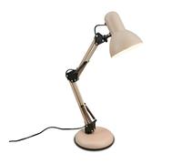 BRILONER - Lampara escritorio con cable e interruptor, orientable, E14, máx. 25W, flexo escritorio, lamparas de mesita de noche, lampara mesita noche, 15,5x53 cm, beige