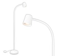 BRILONER - Lámpara Giratoria como Decoración de Salón y Lámpara de Lectura, 127.5x21cm, Interruptor de Pie, Iluminación Indirecta, LED, Blanco