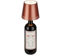 BRILONER - Lámpara LED de Botella Regulable, Lámpara de Mesa, Lámpara de Cabecera Táctil Regulable, Lámpara de Escritorio, Lámpara de Lectura,11x9 cm,Cobre mate