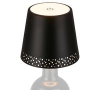 BRILONER - Lámpara LED de Botella Regulable, Lámpara de Mesa, Lámpara de Cabecera Táctil Regulable, Lámpara de Escritorio, Lámpara de Lectura, 11x9 cm (DxH), Negro