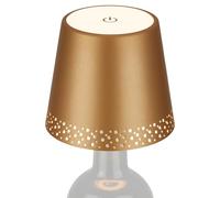 BRILONER - Lámpara LED de Botella Regulable, Lámpara de Mesa, Lámpara de Cabecera Táctil Regulable, Lámpara de Escritorio, Lámpara de Lectura, 11x9 cm, Oro Mate