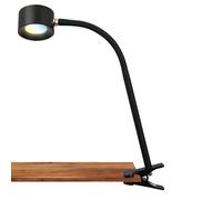 BRILONER - Lámpara LED de escritorio con batería recargable, desmontable magnéticamente, giratoria 360 grados, regulable, CCT, lámpara de lectura inalámbrica, lámpara de pinza, 44 cm de altura, negro