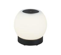 BRILONER - Lámpara LED de sobremesa a pilas, regulable, lámpara LED de sobremesa de cristal sin cable, función táctil, 3.300K blanco cálido, negro, 150x160 mm (HxD)