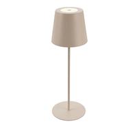 BRILONER - Lámpara LED de sobremesa inalámbrica con luz táctil, regulable en pasos, regulable en altura, lámpara mesilla de noche, lectura, camping, recargable, exterior, 36x10,5 cm, beige