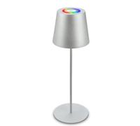 BRILONER - Lámpara LED de sobremesa inalámbrica con tacto, colorida luz RGB+W, regulable en altura, lámpara de cabecera, lámpara LED, lámpara de camping, exterior, 36x10,5 cm, color plata