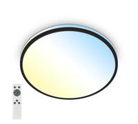 BRILONER - Lámpara LED de techo con mando a distancia, blanco cálido a blanco frío, regulable sin etapas, lámpara LED, lámpara LED de techo, 33 x 6 cm, negro