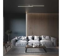 Briloner Lámpara LED De Techo Negro 135cm 24W 2800lm Blanco Cálido 3000K Efecto