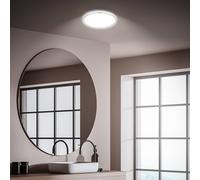 BRILONER - Plafon led techo baño con luz indirecta, IP54 protección contra polvo y salpicaduras de agua, lampara techo, lampara baño techo, plafones para techo led, 29,3x2,8 cm, cromo