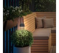 Briloner Lámpara LED recargable con pica para suelo RIFFLE MINI, antracita Ø 9 cm, IP44