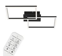 BRILONER Lámpara LED, Techo Regulable, Remoto, Control de Temperatura Incluido, función de luz Nocturna y Temporizador, Negro, 500 x 388 x 78 mm