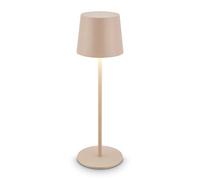 Briloner - Lámpara mesa LED IP44 inalámbrica, táctil, regulable, batería y luz intercambiables, lectura, noche, camping, lámpara exterior, 11x33 cm, beige