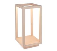 BRILONER - Lampara mesa sin cable LED IP44 con control táctil, regulable, CCT, batería intercambiable, recargable, lampara mesita noche inalámbrica, 10x10x22 cm, beige