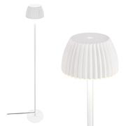 BRILONER - Lampara pie LED con control táctil, regulable, borde luz, luz blanca cálida, de pie salon, lamparas salon, pantalla, 19x124cm, blanco antiguo