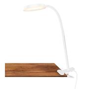 BRILONER - Lámpara pinza con interruptor cable, color luz blanco cálido, orientable, flexo, led escritorio, lampara escritorio, 26 x 10,5 x 37 cm, blanco