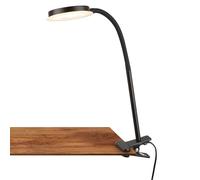 BRILONER - Lámpara pinza con interruptor cable, color luz blanco cálido, orientable, flexo, led escritorio, lampara escritorio, 26 x 10,5 x 37 cm, negro