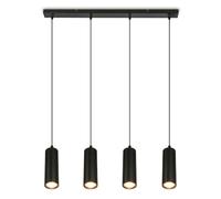Briloner - Lámpara Techo Colgante 4 Luces Regulable En Altura GU10 Negro