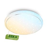 BRILONER - Lampara techo con mando a distancia, CEE A fuente de luz, regulable, plafon LED, lamparas techo salon, lampara, plafones, dormitorio, 48 x 8 cm, blanco