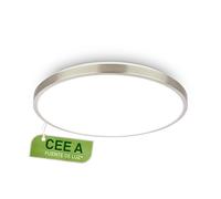 BRILONER - Lampara techo LED, CEE A fuente de luz, 12,7W a 2900lm, luz blanca neutra, plafon, lamparas salon, plafones para, lamparas de techo salon, 33x6 cm, níquel mate